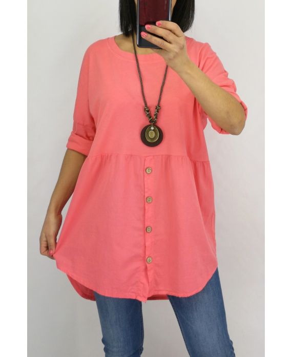 TUNIC BUTTONS + COLLAR 0589 CORAL