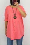 TUNIC BUTTONS + COLLAR 0589 CORAL