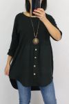 TUNIC BUTTONS + COLLAR 0589 BLACK