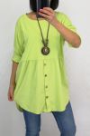 TUNIQUE BOUTONS + COLLIER 0589 VERT ANIS