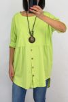 TUNIQUE BOUTONS + COLLIER 0589 VERT ANIS