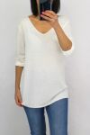 T-SHIRT DETALLE DE ARGENTE 0591 BLANCO