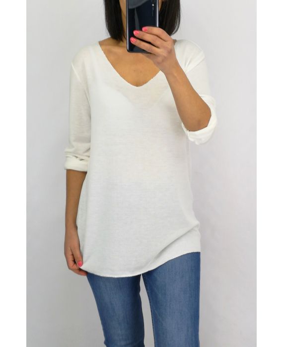 T-SHIRT DETTAGLIO ARGENTE 0591 BIANCO