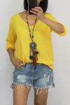 T-SHIRT DETALLE DE ARGENTE 0591 AMARILLO