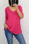 T-SHIRT DETALLE DE ARGENTE 0591 FUSHIA