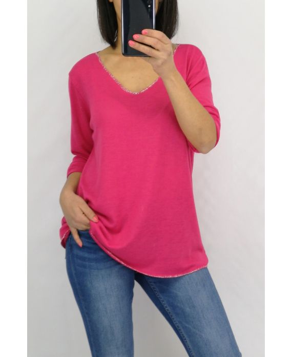 T-SHIRT DETAIL ARGENTE 0591 FUSHIA