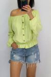 TOP NECKLINE ELASTIQUEE 0590 LIME GREEN