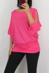 TOP SCHOUDERS OPEN 0600 FUSHIA