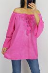 TUNIC NECKLINE LACE 0598 FUSHIA