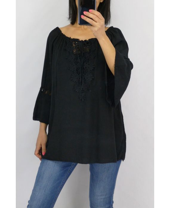 TUNIC NECKLINE LACE 0598 BLACK