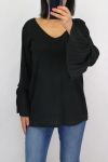 MAGLIONE MANICHE PLISSEES 0519 NERO