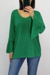 MAGLIONE MANICHE PLISSEES 0519 VERDE