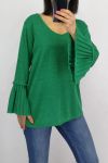 MAGLIONE MANICHE PLISSEES 0519 VERDE