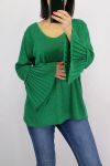 MAGLIONE MANICHE PLISSEES 0519 VERDE