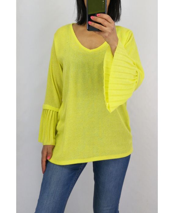 MAGLIONE MANICHE PLISSEES 0519 GIALLO