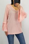 MAGLIONE MANICHE PLISSEES 0519 ROSA