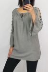 TUNIC SHOULDERS LACE 0601 GREY