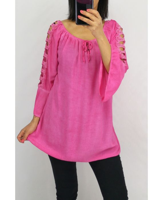 TUNIC SHOULDERS LACE 0601 FUSHIA