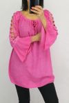 TUNIEK SCHOUDERS KANT 0601 FUSHIA