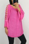 TUNIEK SCHOUDERS KANT 0601 FUSHIA