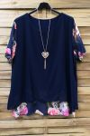 GROOT FORMAAT TUNIEK CLOAKING SUPERPOSEE + KETTING 0608 NAVY BLAUW