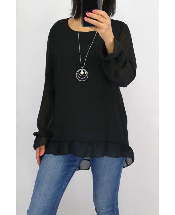 TUNIEK + KETTING 0520 ZWART