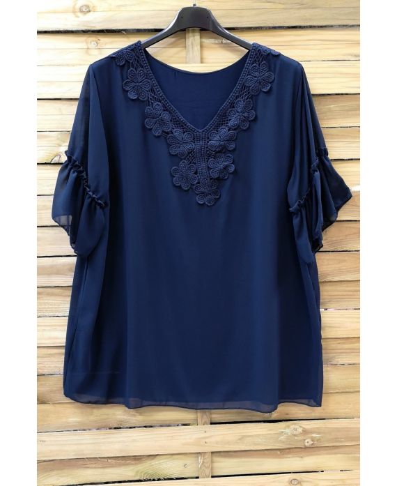 GROOT FORMAAT TUNIEK V-HALS BRODEE 0615 NAVY BLAUW