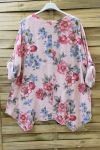 LARGE SIZE TUNIC FLOWER EFFECT LIN 0623 PINK