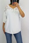 BLOUSE DENTELLE 0633 BLANC