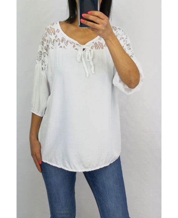 BLOUSE DENTELLE 0633 BLANC