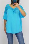 BLOUSE DENTELLE 0633 BLEU