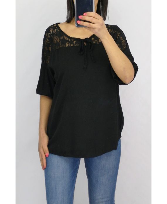 BLUSA DE ENCAJE 0633 NEGRO