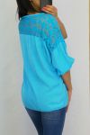 BLOUSE DENTELLE 0633 BLEU