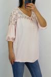 BLUSA DE ENCAJE 0633 ROSA