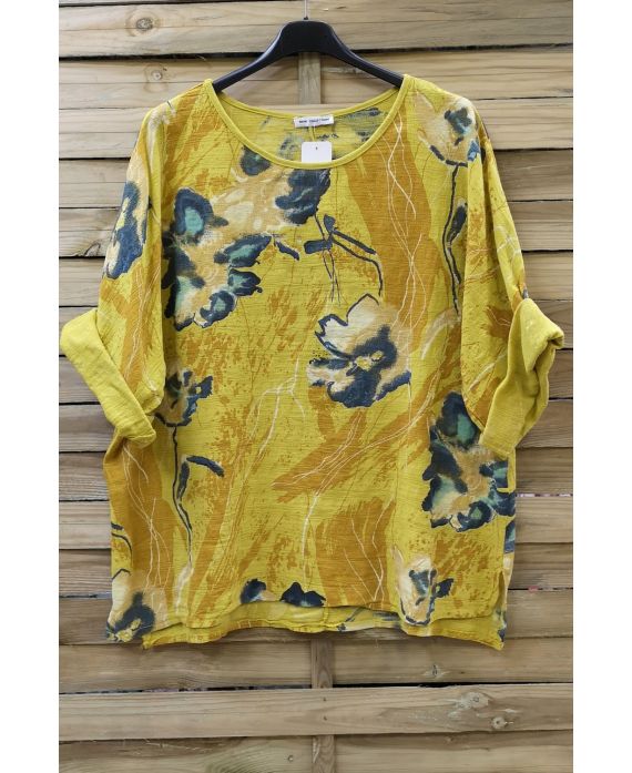 TUNIC BAGGY EFFECT LIN 0629 YELLOW