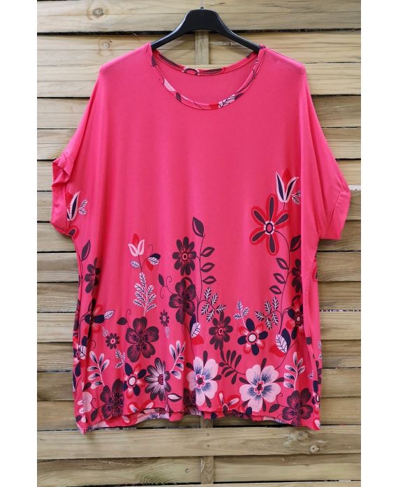 DI GRANDI DIMENSIONI T-SHIRT STAMPE 0613 FUSHIA