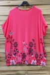LARGE SIZE T-SHIRT PRINTS 0613 FUSHIA
