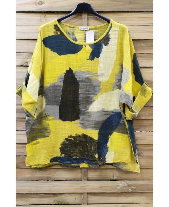 TUNIC BAGGY EFFECT LIN 0630 YELLOW