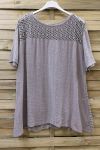 LARGE SIZE TUNIC AJOUREE LACE 0639 TAUPE