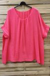 GRANDE TAILLE TOP COTON DOUBLE 0638 CORAIL