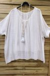 GRANDE TAILLE TOP COTON DOUBLE 0638 BLANC