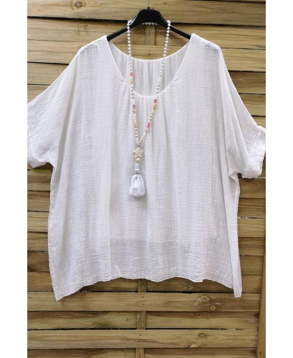 LARGE SIZE TOP COTTON DOUBLE 0638 WHITE