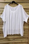 GRANDE TAILLE TOP COTON DOUBLE 0638 BLANC