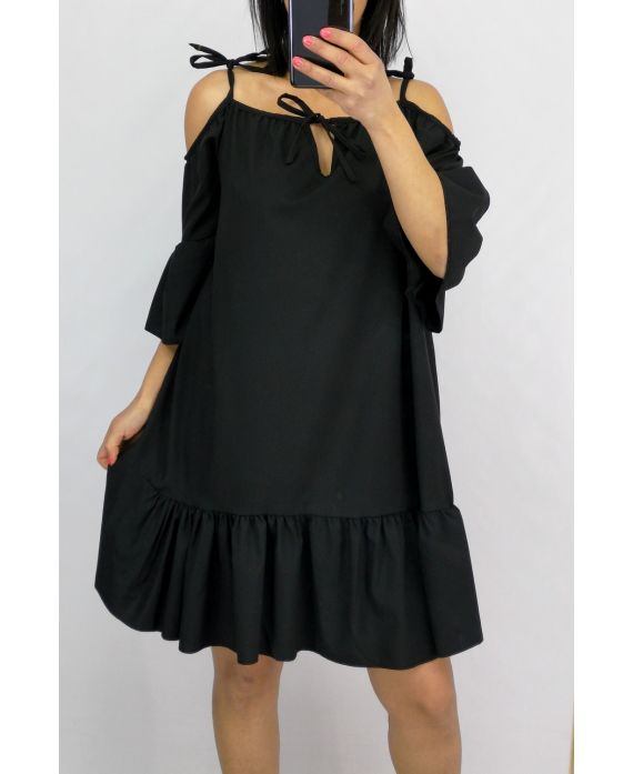 ROBE BRETELLES A NOUER 0643 NOIR