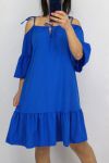 VESTIDO STRAPLESS HA EMPATE 0643 AZUL REAL