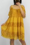 TUNIC LACE BOHEMIENNE 0642 MUSTARD