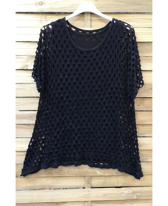 GRANDE TAILLE TOP AJOURE 2 PICES 0640 NOIR