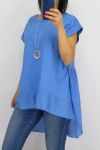 TUNIC BI-MATTER + NECKLACE 0651 BLUE