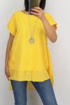 TUNIC BI-MATTER + NECKLACE 0651 YELLOW