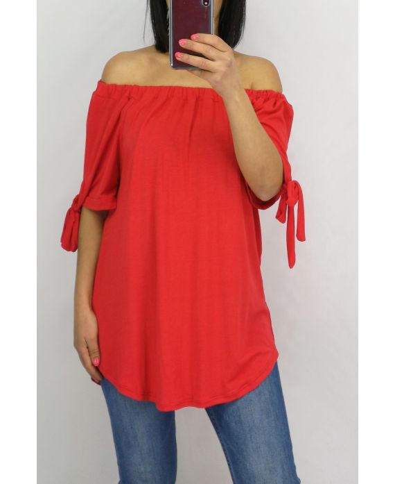 TOP EPAULES DENUDEES A NOUER 0654 ROUGE